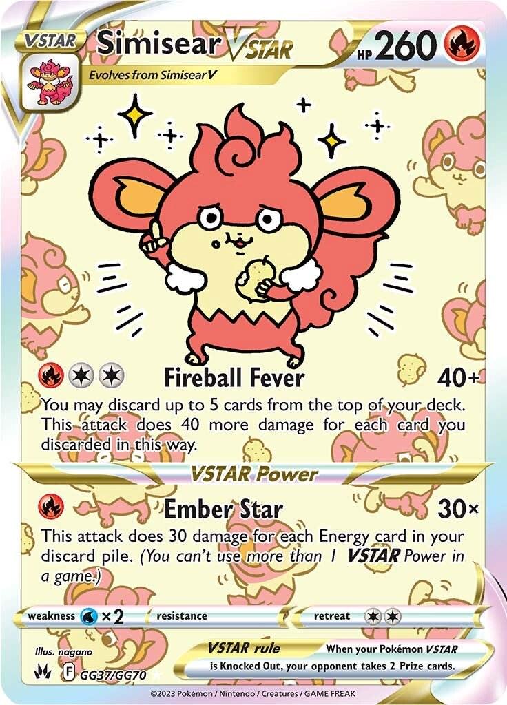 Crown Zenith Simisear VSTAR Pokémon card